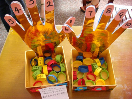 幼儿园玩教具 数学指套道具——儿童手工制作网教具